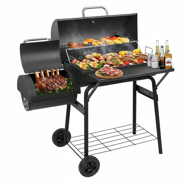 Charcoal Grill Offset Smoker 535 Sq.In.With Front Table for Outdoor BBQ | BBQ Grill for Outdoor Cooking Perfect for Backyard,Patio,Camping,Picnics and Outdoor Barbecue Parties by